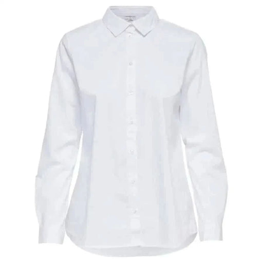 Jacqueline De Yong women shirt, white long sleeve button-down front