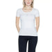 White short-sleeved t-shirt with buttons at neckline from Ea7 Women T-Shirt collection