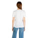 White short-sleeved women’s organic cotton round neck print T shirt for spring summer