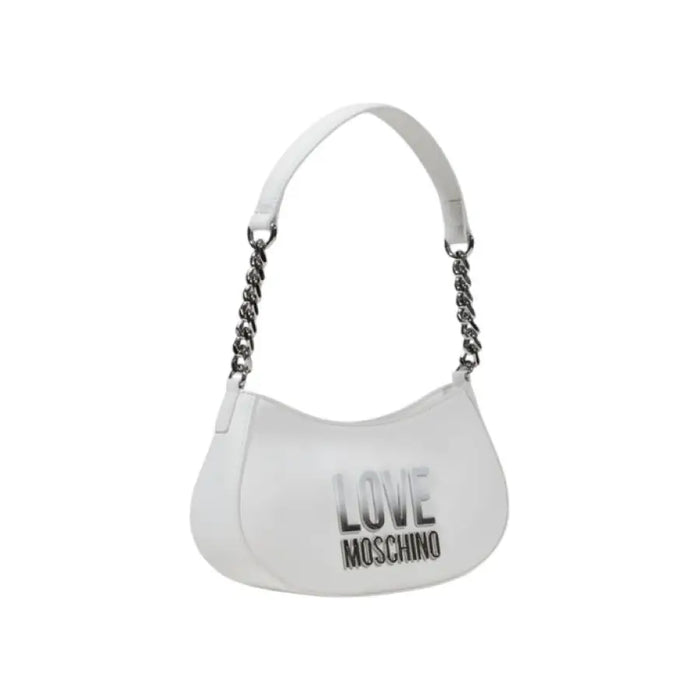 White shoulder bag with chain straps for versatile elegant fashion accessory
