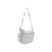 White leather shoulder bag with adjustable knotted strap for versatile fashion