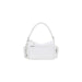 White leather shoulder bag with chain detail for a stylish accessory look