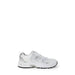 White and silver athletic shoe from New Balance Women Faux Leather Grey Sporty Sneakers for Fall Winter