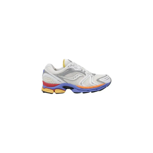 White and silver running shoe showcasing modern athletic footwear design