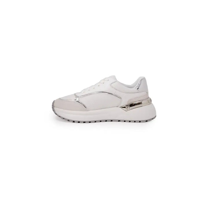 Pinko Women White Leather Lace Up Sneakers