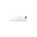 White Leather Lacoste Sneaker with Green Heel Accent shown in the product image