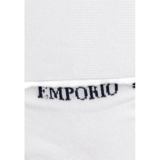 White ankle sock with EMPORIO text from Emporio White Ankle Socks product line