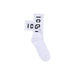 White sock featuring bold ICON lettering for a stylish athletic look