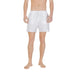 White swim trunks displayed in a product titled Black Swim Trunks for men’s swimwear