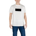 White Armani Exchange Men’s T-Shirt featuring a black rectangular design