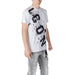 White Cotton T-Shirt for Men with Black Graphic by Icon, Ideal Casual Wear