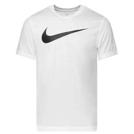 Blanc Nike T-shirt à manches courtes avec logo Swoosh noir sur le devant