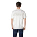 White Cotton Print T-Shirt by Napapijri paired with dark blue jeans