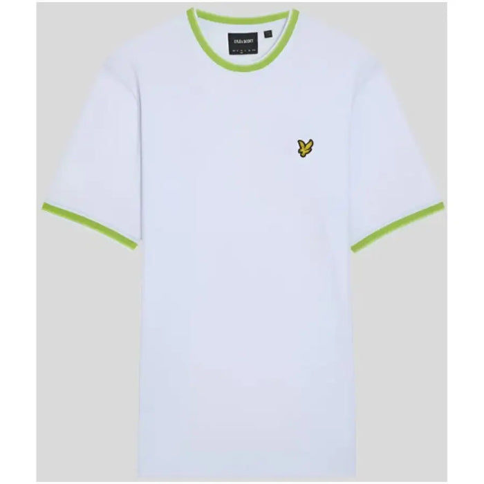 White T-Shirt with Green Trim showcasing a stylish casual apparel design