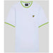 White T-Shirt with Green Trim showcasing a stylish casual apparel design