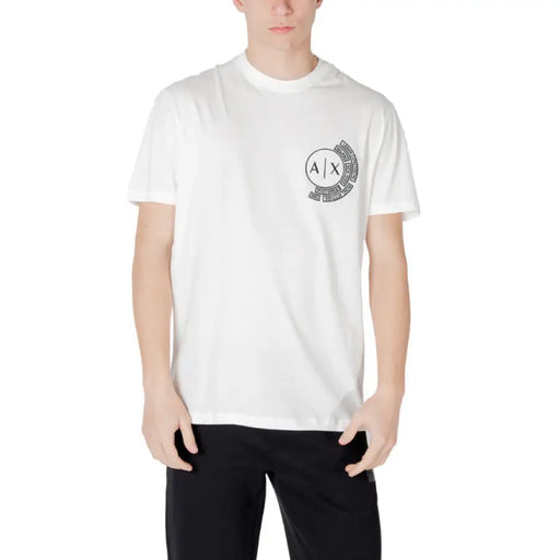 White T-shirt with logo for Men displayed in product named Mens White T Shirt with Logo