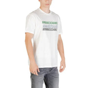 White Armani Exchange T shirt with printed text for casual stylish wear