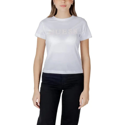 White T-Shirt with Short Sleeves displayed on a mannequin for casual wear