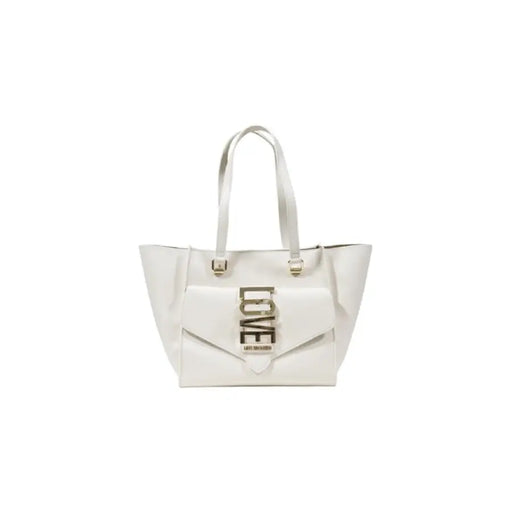 White tote bag featuring a Love detail, ideal for casual and stylish use