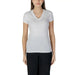 Armani Exchange Women’s White V-Neck T-Shirt with Short Sleeves for casual wear
