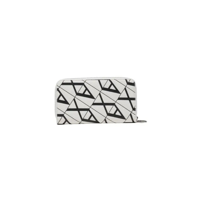 Elegant White Wallet with Black Geometric Pattern for stylish organization