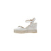 Elegant white wedge sandal displayed as part of the White Wedge Sandal product collection