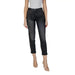 Woman in dark wash jeans from Ichi Women’s Plain Blue Jeans with Pockets