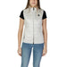 Woman modeling Blauer Women’s White Turtleneck Gilet with Zip and Pockets