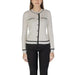 Woman’s beige cardigan with black trim featured in Morgan De Toi Women’s blue knit sweater