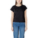 Woman wearing a black Liu Jo T Shirt for Women showcasing stylish casual fashion