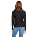 Black women’s long-sleeve sweater with buttoned cuffs suitable for stylish casual wear