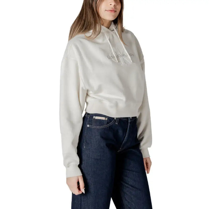 Woman’s cropped hoodie and jeans from Women Hooded Sweatshirt and Jeans collection