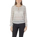 Morgan De Toi Women’s Spring Summer Blouse in Beige with floral lace design