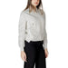 Woman’s light gray bomber jacket displayed in Blauer Women’s White Zip Jacket