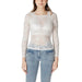 Elegant white lace long-sleeve top for women showcasing delicate craftsmanship