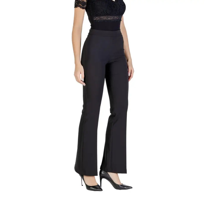 Rinascimento Femme Noir Pantalon Automne Hiver avec Zip