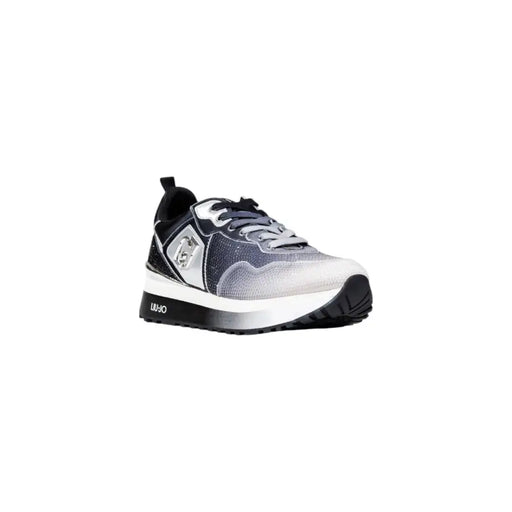 Women’s black and silver glitter gradient slip-on sneakers from Liu Jo with rhinestones