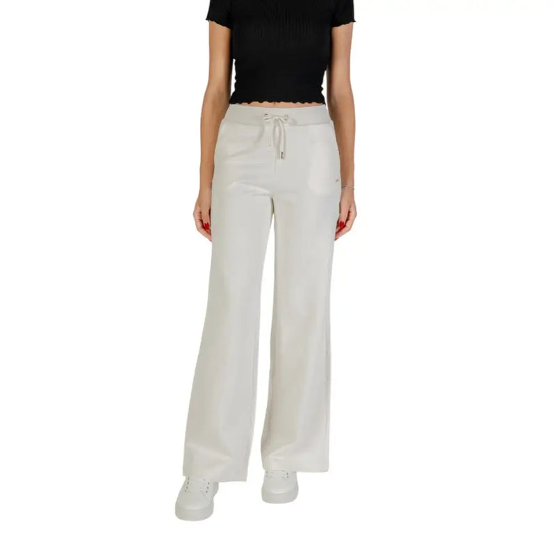 Women’s light grey wide-leg drawstring sweatpants from Guess Active Fall Winter collection