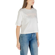 Women’s white short-sleeve crewneck cotton T-shirt from Guess Active for women