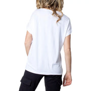 Women’s white short sleeve viscose blend T-shirt with relaxed fit