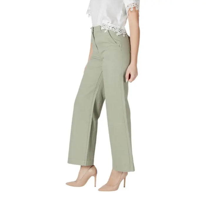 Light Green Women’s Wide Leg Pants showcasing elegant style and comfort