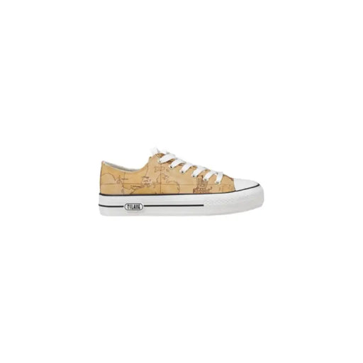 World map patterned sneaker showcasing global design and stylish footware