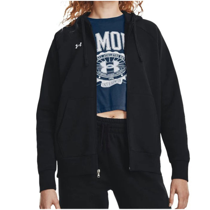Under Armour Women's Black Hooded Sweatshirt with Front Pockets (sweat-shirt à capuche et poches avant)