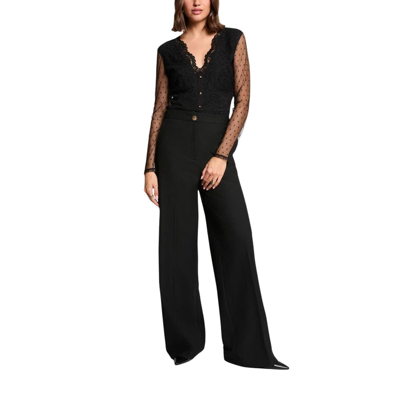 Chemisier Manches Longues Col V Noir Morgan De Toi