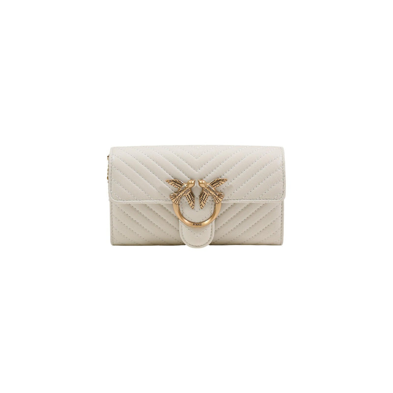 Sac à épaule en cuir blanc avec poche intérieure par Pinko