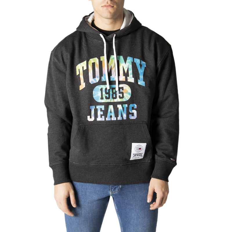 Tommy Hilfiger Hommes Sweat à capuche en coton bio noir