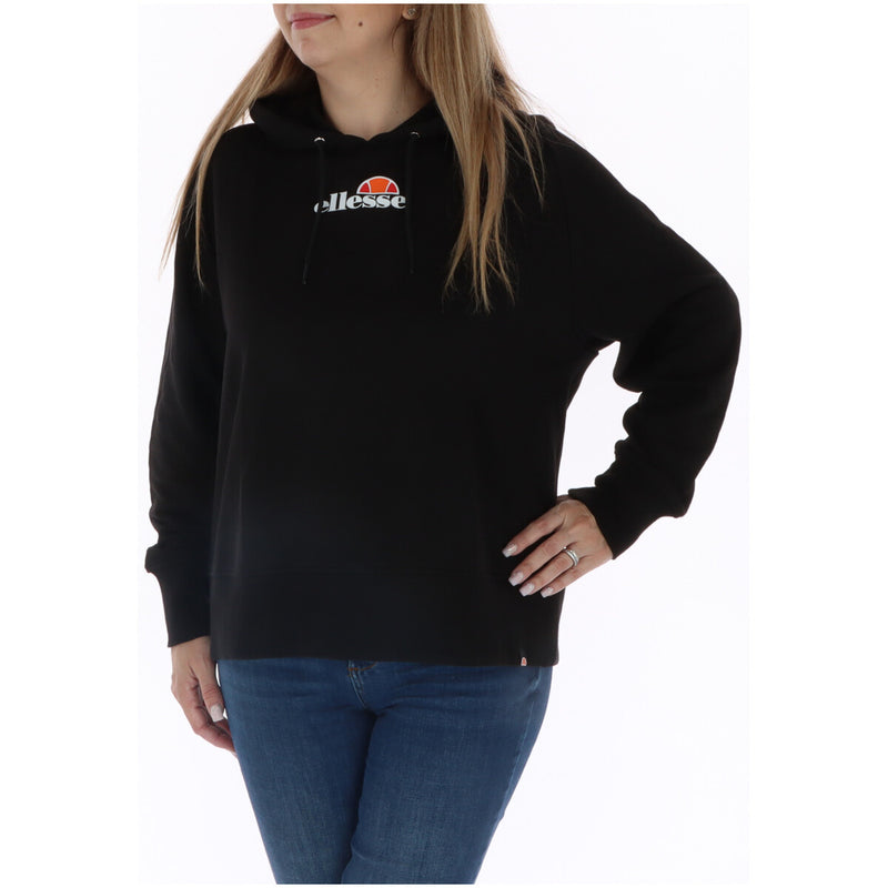 Ellesse Women's Black Printed Hooded Sweatshirt
