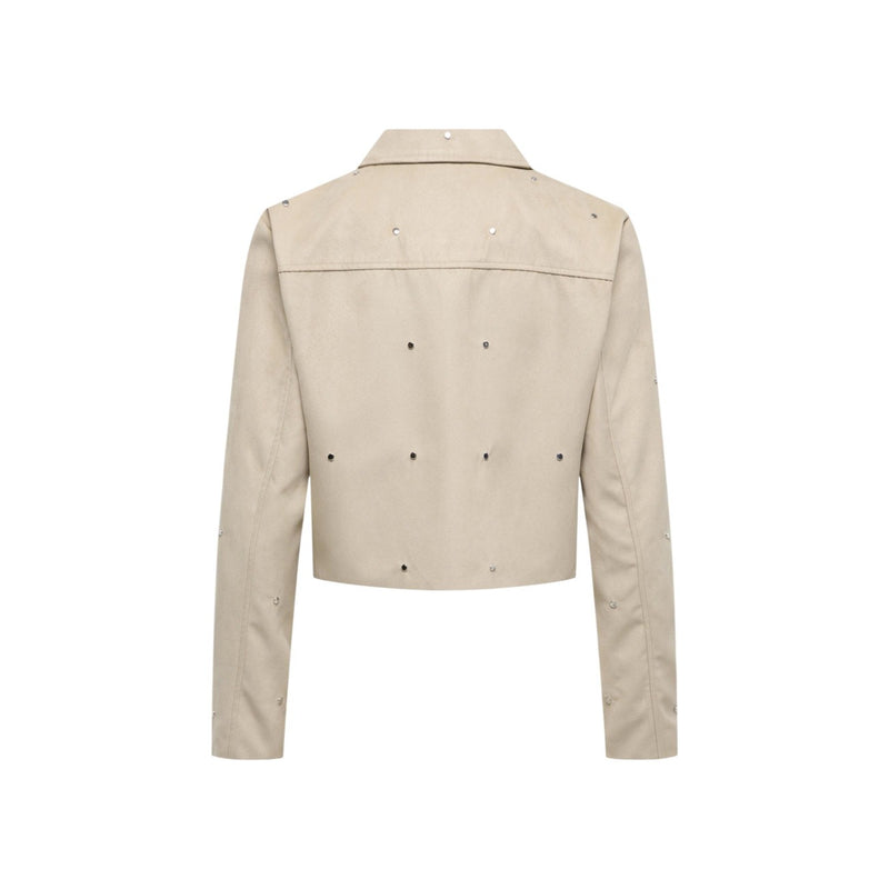 Blazer long beige Jacqueline De Yong avec fermeture éclair et poches
