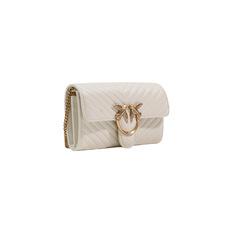 Sac à épaule en cuir blanc avec poche intérieure par Pinko