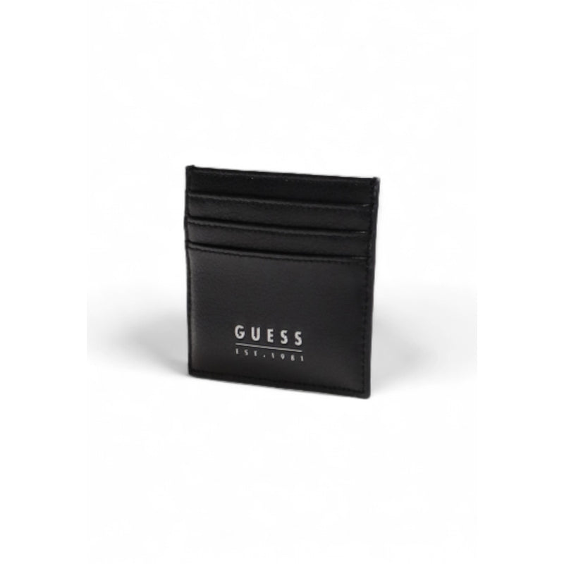 Guess Portefeuille en cuir noir pour hommes avec poches intérieures